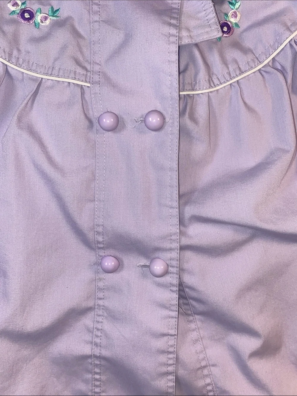 Vintage Picture Perfect Lilac Embroidered Girls' Coat
